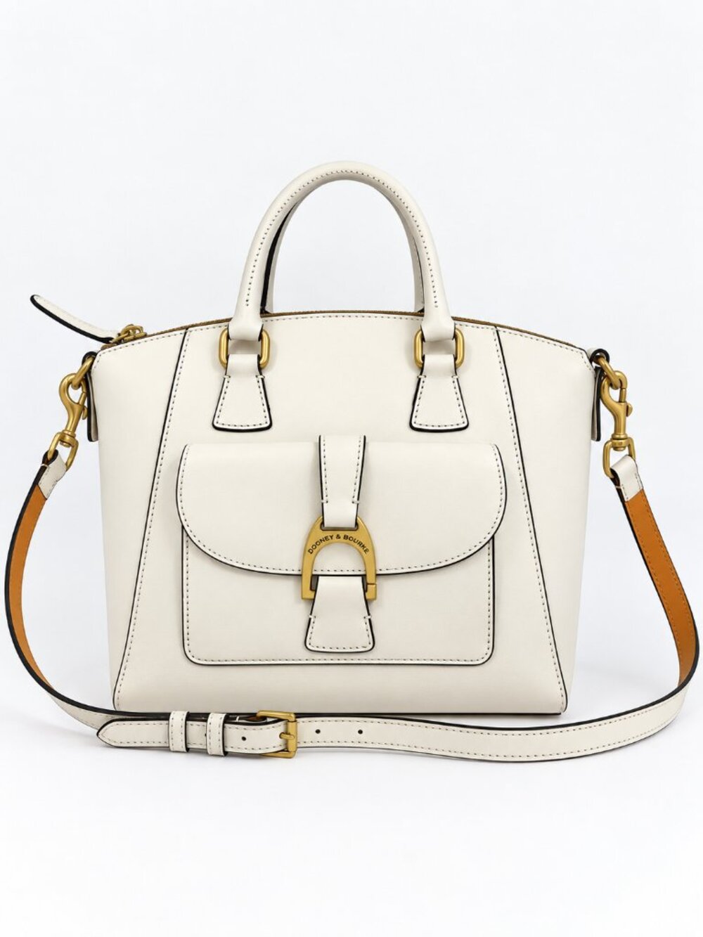 Dooney & Bourke Florentine Toscana Bone White Leather Satchel